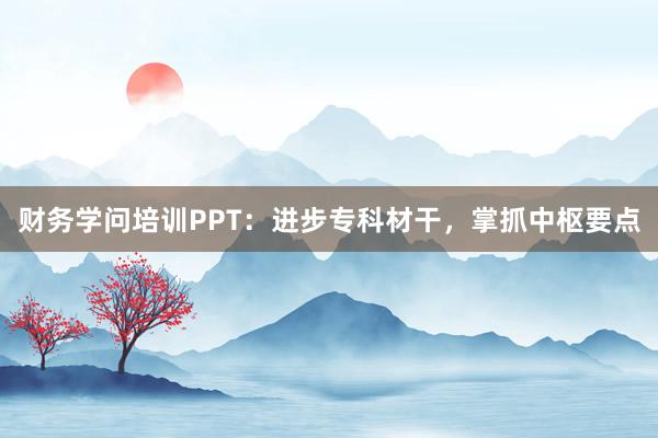 财务学问培训PPT：进步专科材干，掌抓中枢要点